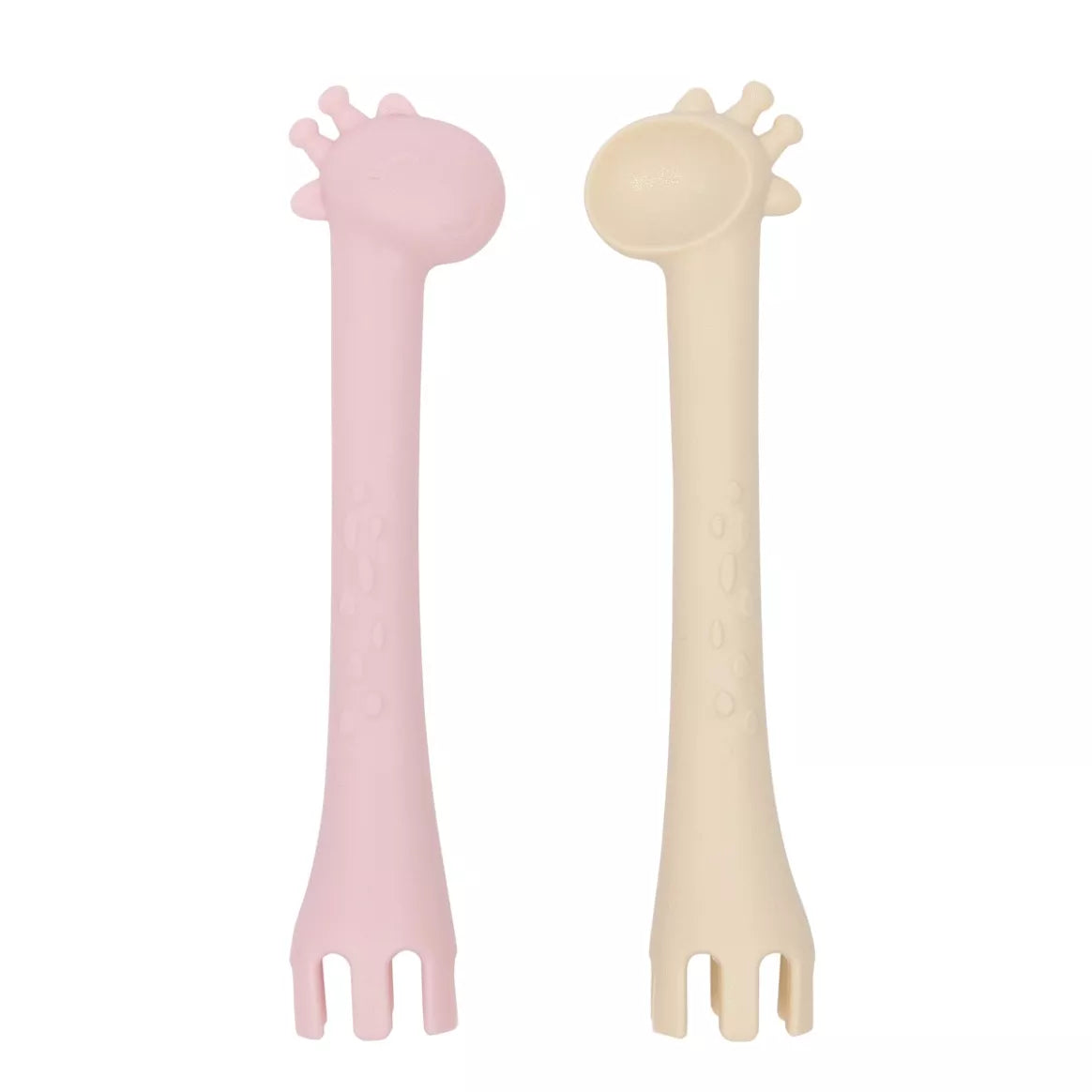 Premiers Couverts Cuillère et Fourchette Girafe - Dès 6 mois, Rose