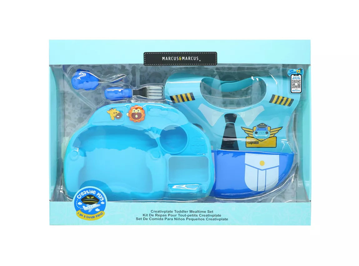 Ensemble pour le repas de bébé - Petit Pilote bleu