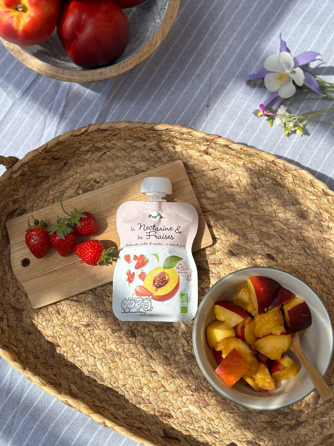 Compote Gourde Nectarine Fraises BIO Sans Sucres Ajoutés - Dès 4 mois