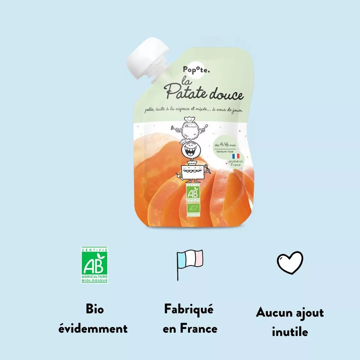 Gourde Bébé Patate Douce BIO - Dès 4 mois