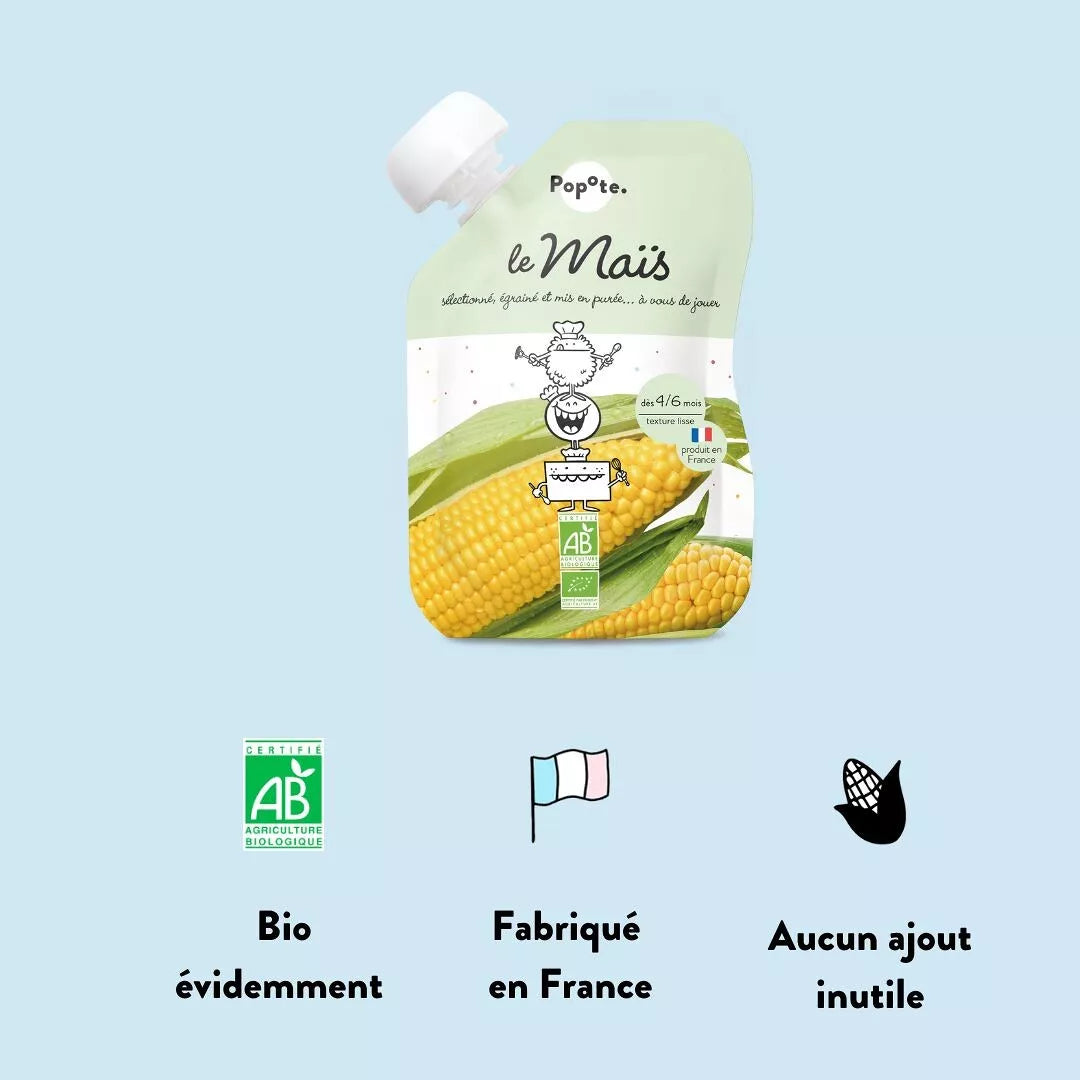 Gourde Bébé Maïs BIO - Dès 4 mois - L'ÉPICERIE DE BÉBÉ