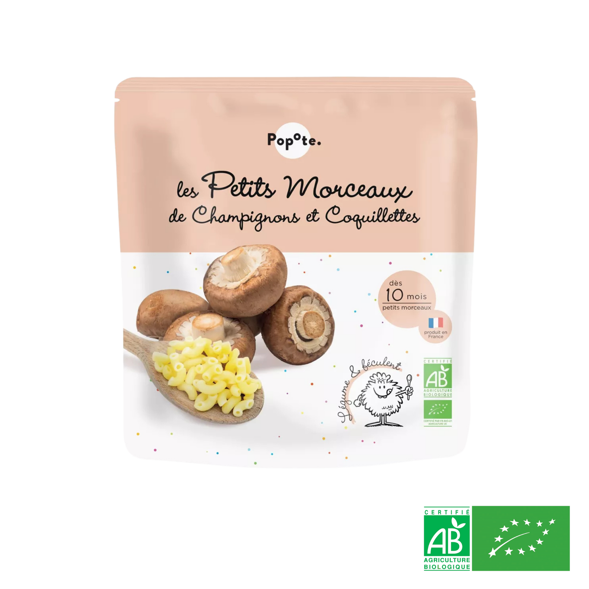 Repas Bébé Petits Morceaux Coquillettes Champignons BIO 190g - Dès 10 mois - L'ÉPICERIE DE BÉBÉ