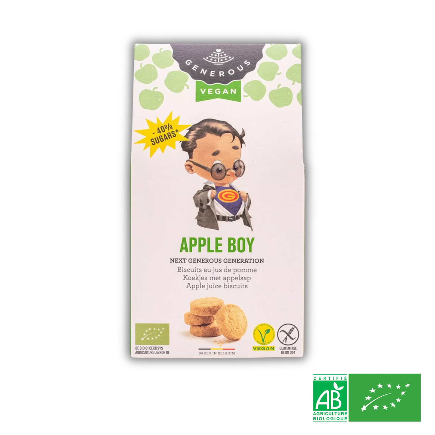 Biscuits Pomme BIO peu sucrés et Sans Gluten - Dès 12mois