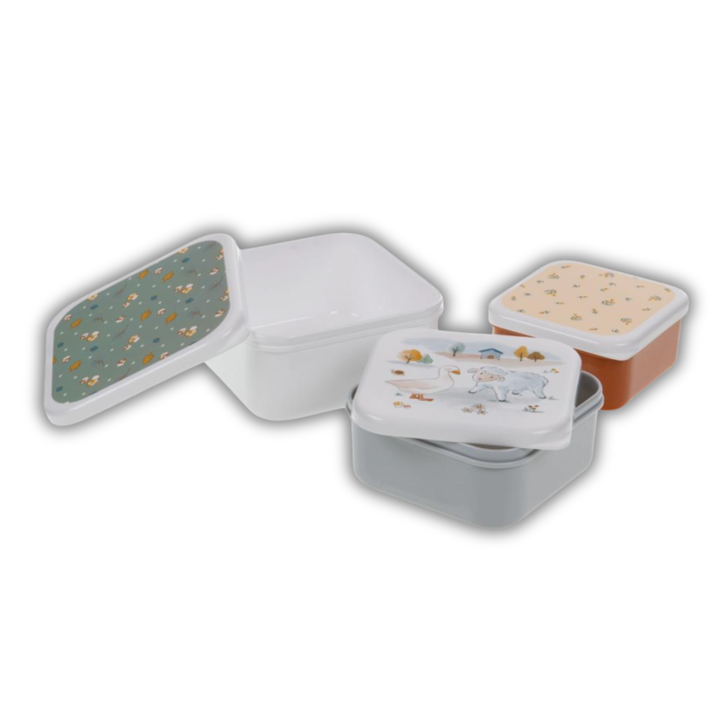 Lot de 3 boites à goûter - Mouton et Oie