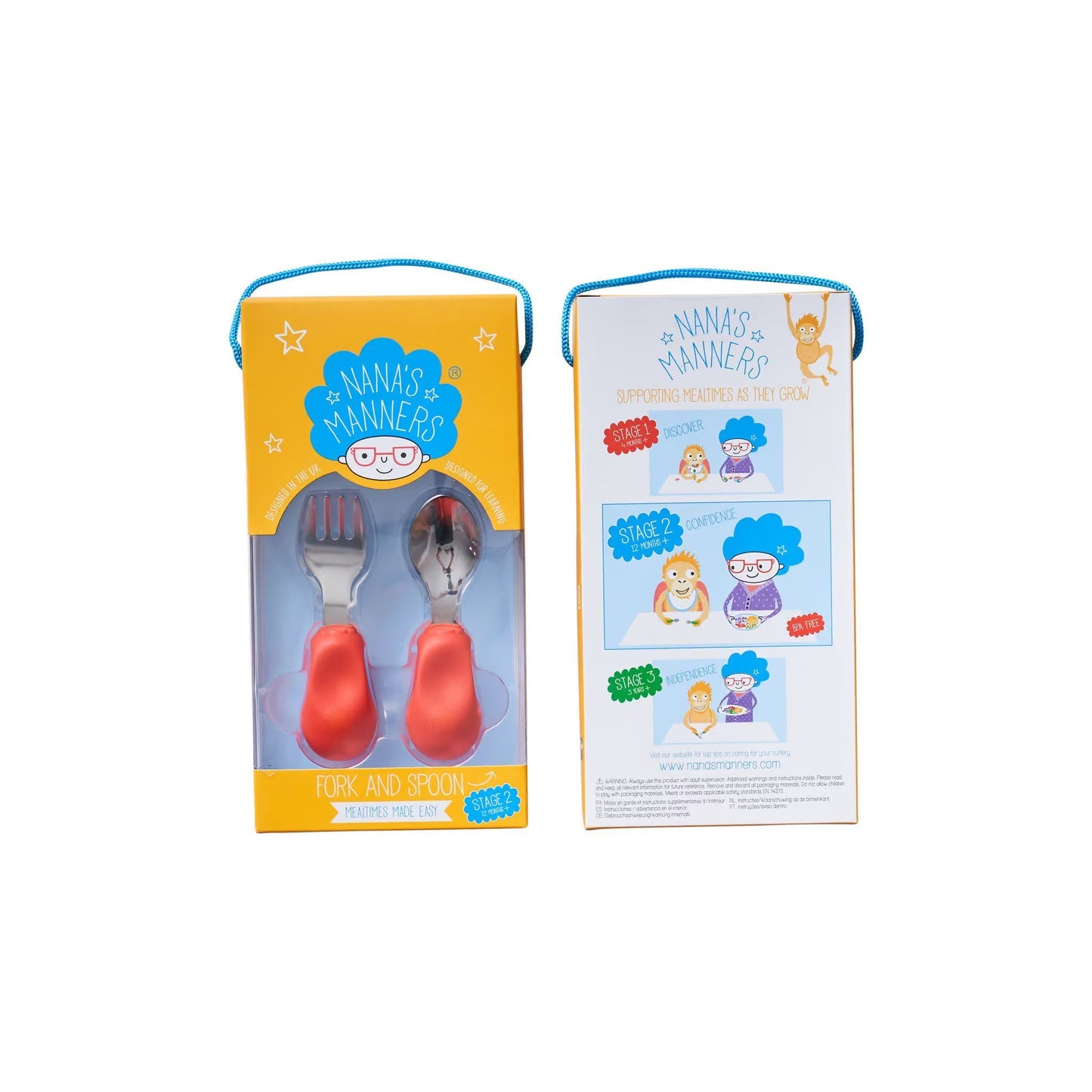 Couverts Ergonomiques pour bébé dès 12 mois - Orange - L'ÉPICERIE DE BÉBÉ