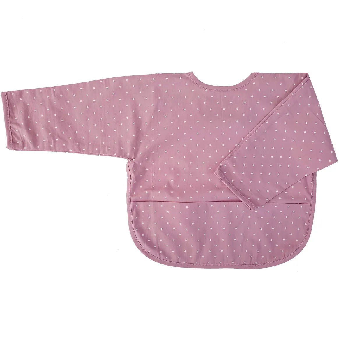 Bavoir à manches longues 100% Coton BIO - Rose à pois - L'ÉPICERIE DE BÉBÉ