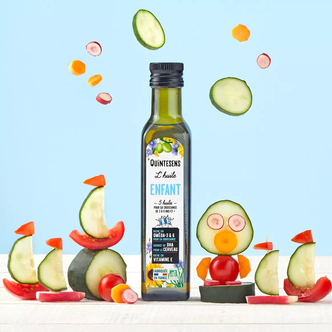 Huile Enfant BIO, couvre les besoins en Oméga 3 & 6,Vitamine E et DHA DLUO - 3ans et + - L'ÉPICERIE DE BÉBÉ