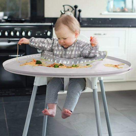 Kit Bavoir & Plateau Tidy Tot - Gris