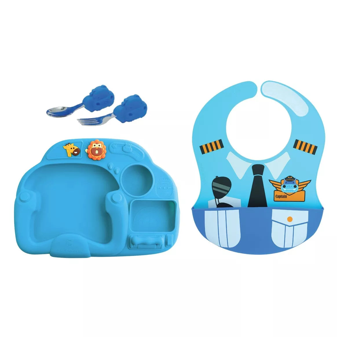 Ensemble pour le repas de bébé - Petit Pilote bleu