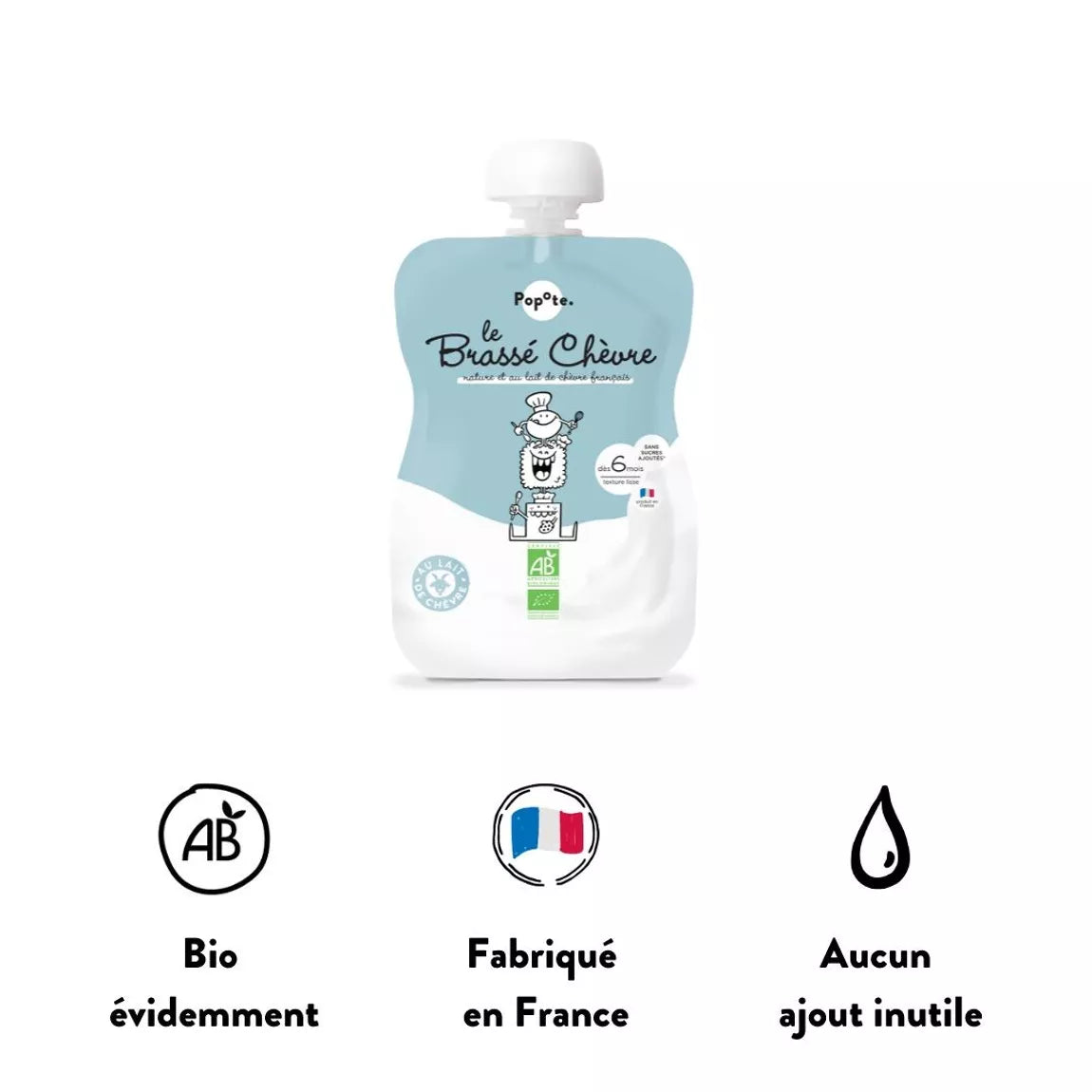 Gourde Brassé lait de Chèvre BIO - Dès 6 mois