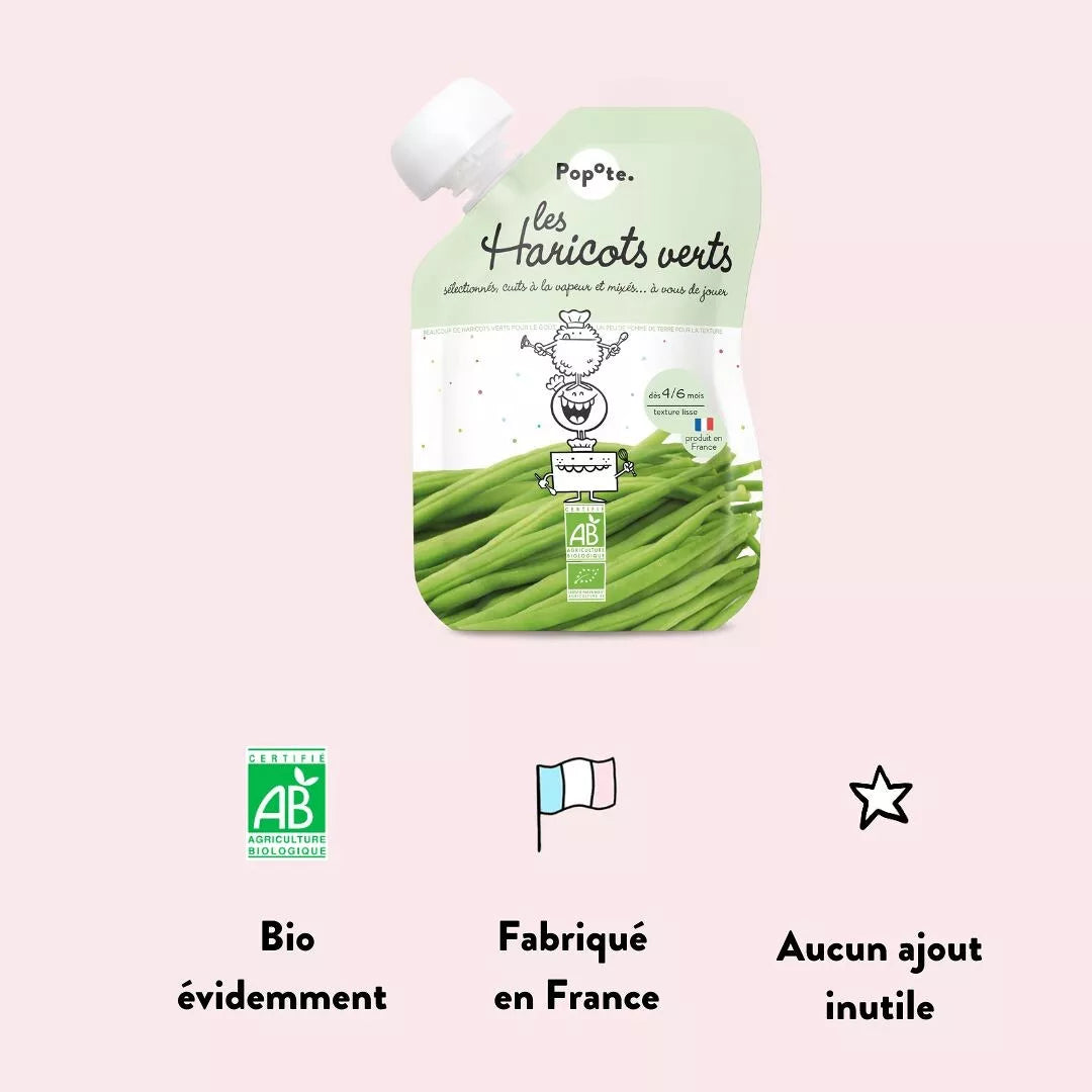 Gourde Bébé Haricots Verts BIO - Dès 4 mois - L'ÉPICERIE DE BÉBÉ
