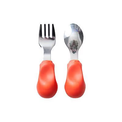Couverts Ergonomiques pour bébé dès 12 mois - Orange - L'ÉPICERIE DE BÉBÉ