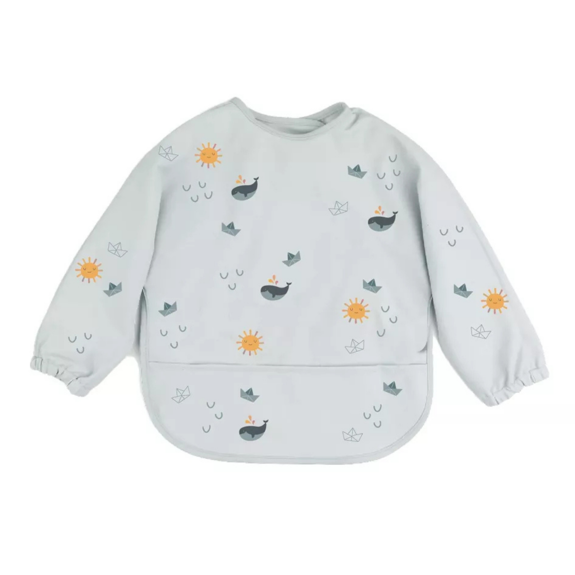 Bavoir à manches longues, Imperméable, 6 à 36 mois - Océan - L'ÉPICERIE DE BÉBÉ
