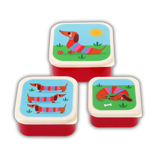 Lot de 3 boîtes à goûter - Teckel