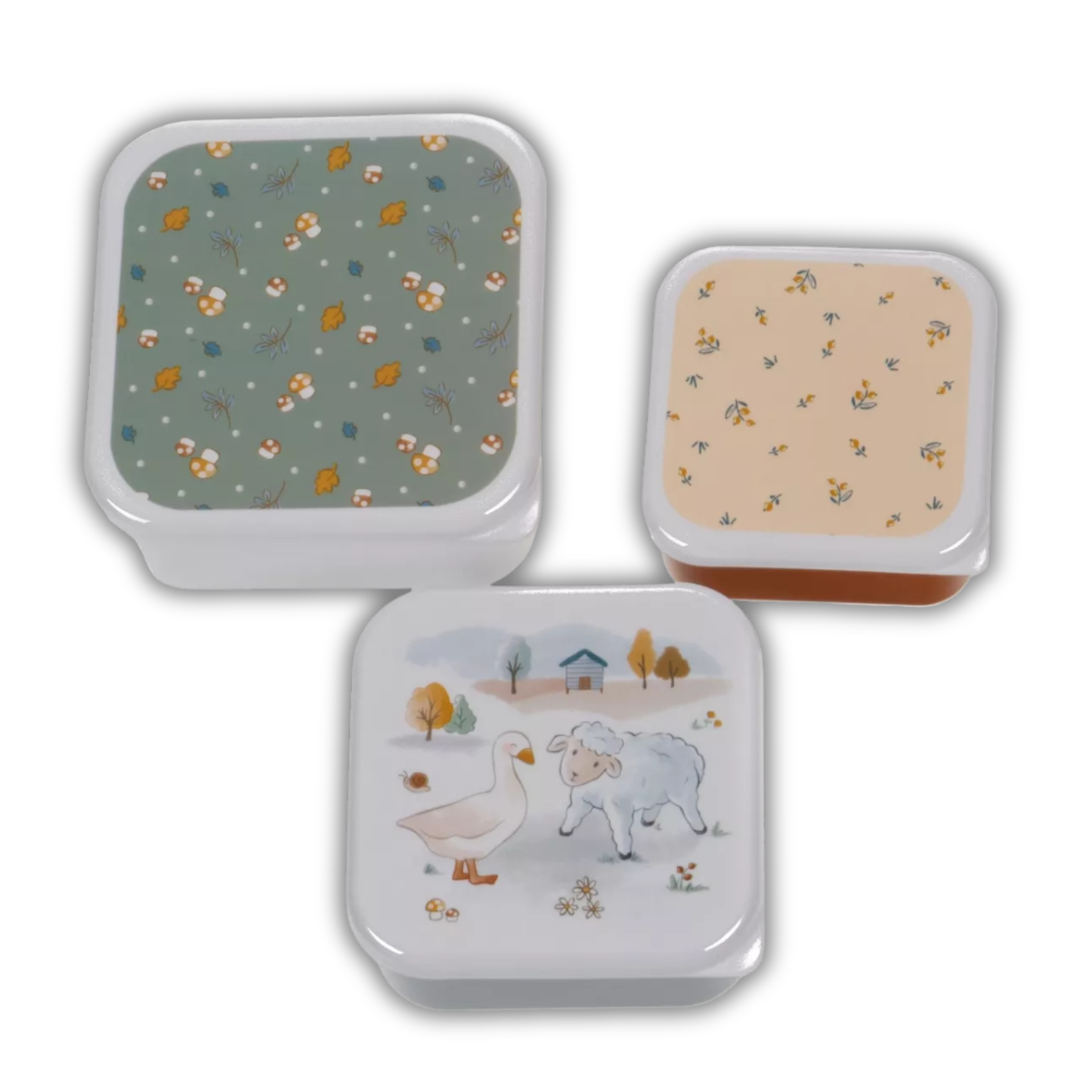 Lot de 3 boites à goûter - Mouton et Oie