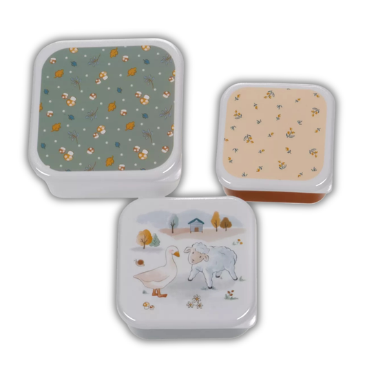 Lot de 3 boites à goûter - Mouton et Oie