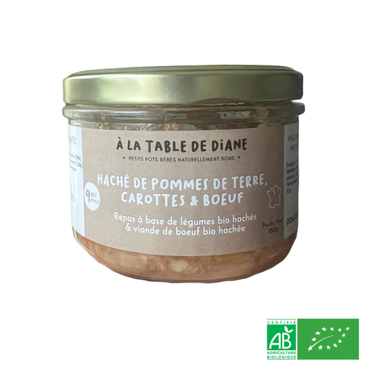 Haché de Pommes de Terre, Carottes et Boeuf BIO 180g - Dès 9 mois - L'ÉPICERIE DE BÉBÉ
