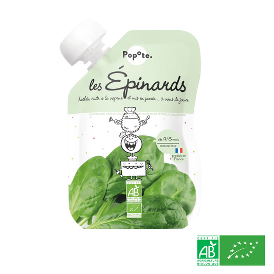 Gourde Bébé Épinard BIO - Dès 4 mois - L'ÉPICERIE DE BÉBÉ