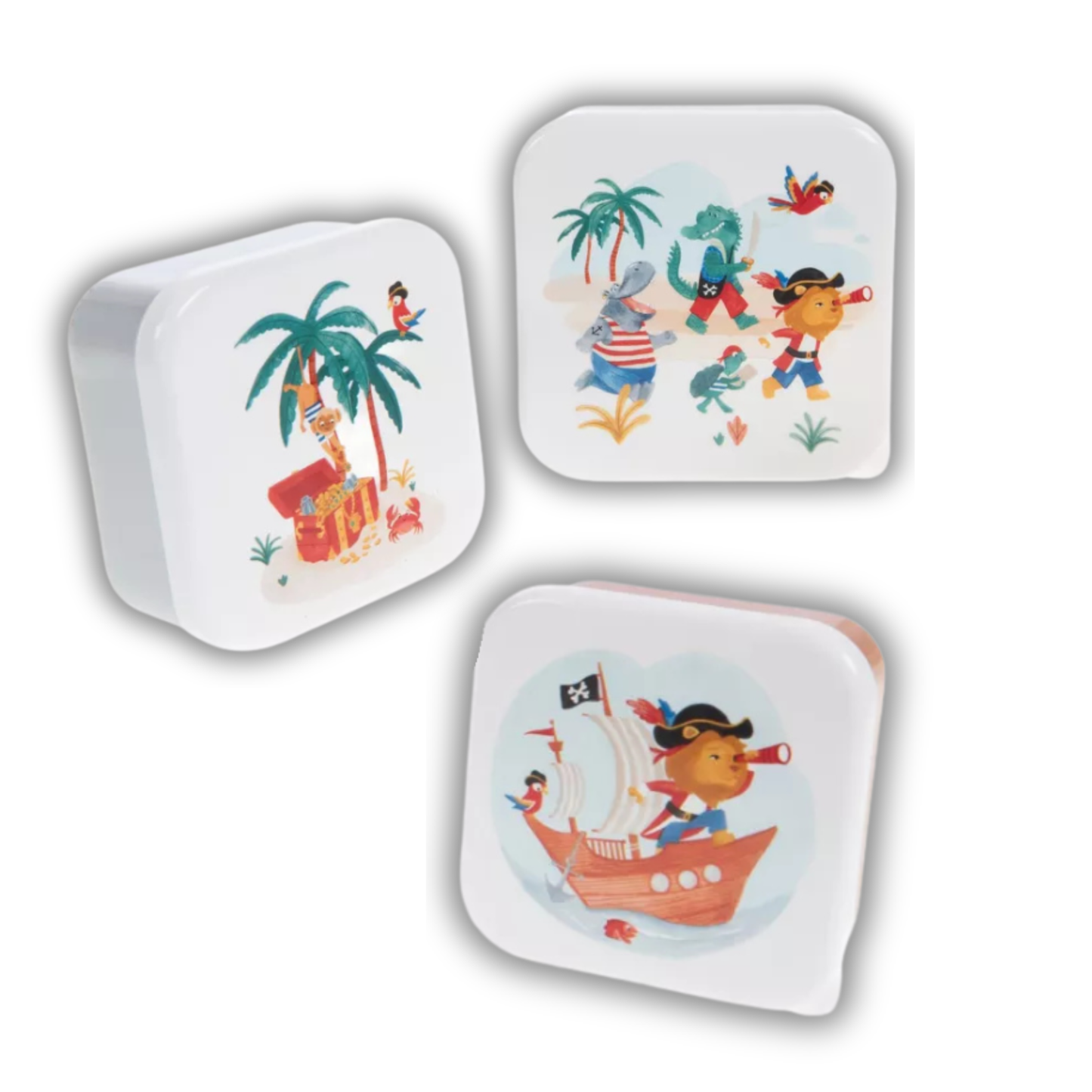 Lot de 3 boites à goûter - Pirates
