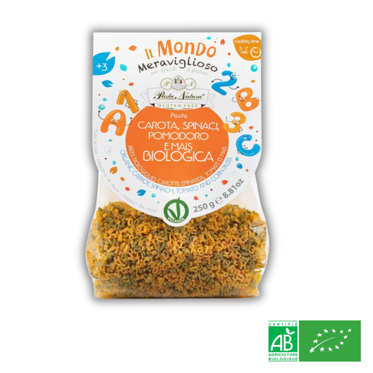 Pâtes Bio Alphabet Lettres et Chiffres - Sans Gluten