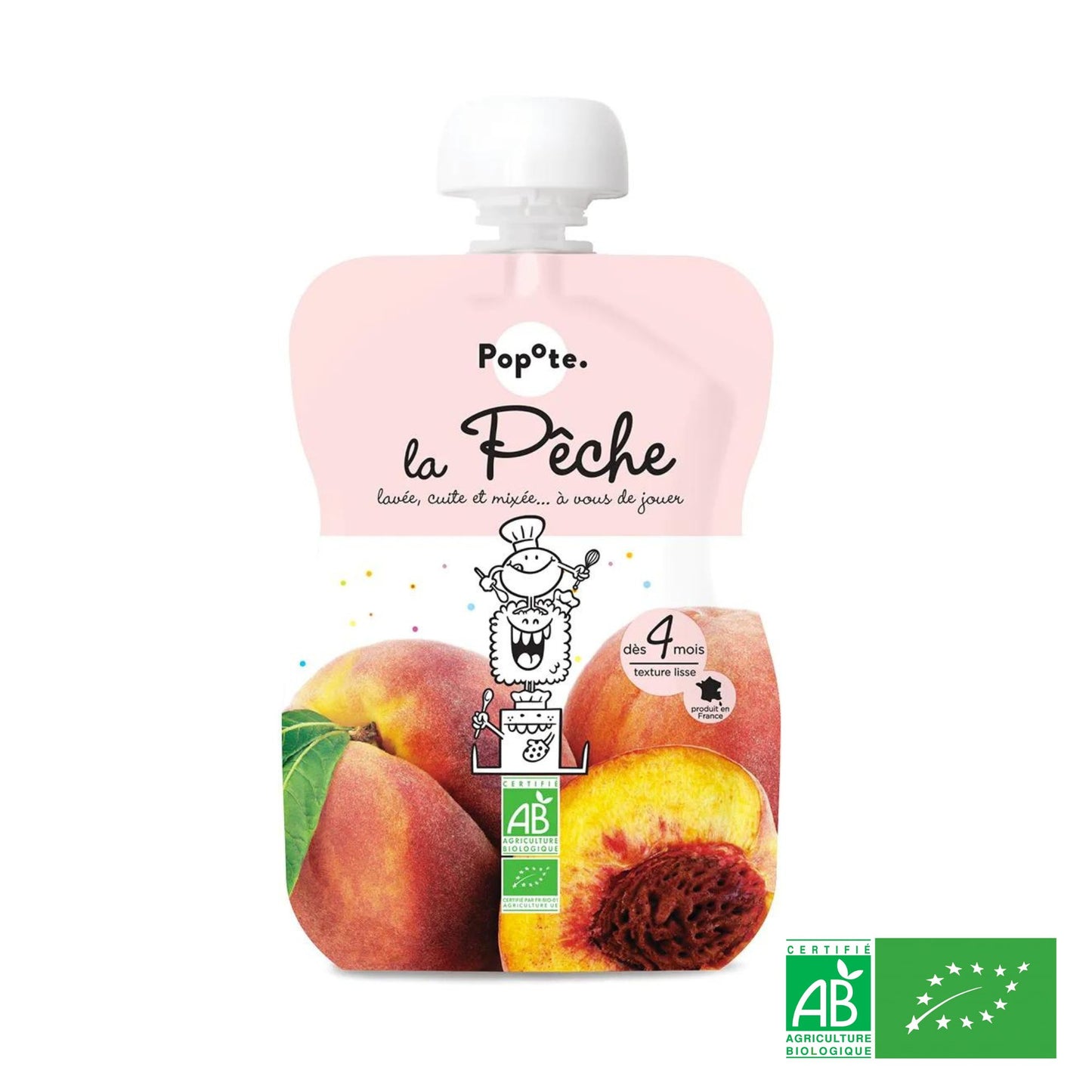 Compote Gourde Pêche BIO Sans Sucres Ajoutés - Dès 4 mois - L'ÉPICERIE DE BÉBÉ