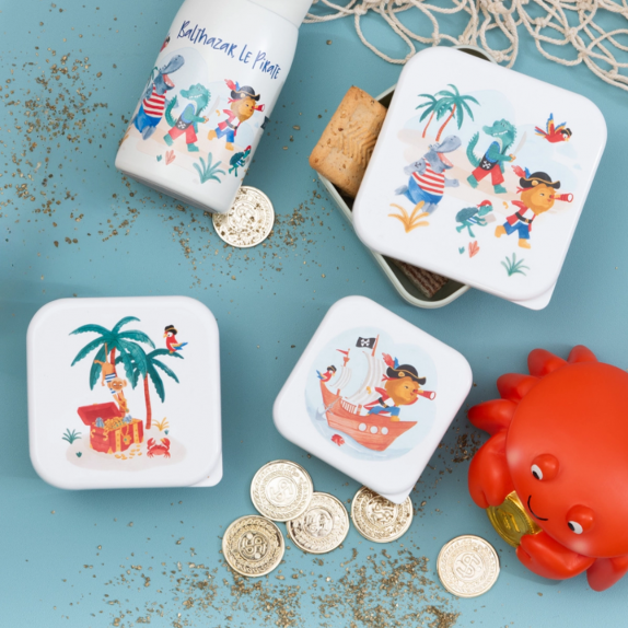 Lot de 3 boites à goûter - Pirates