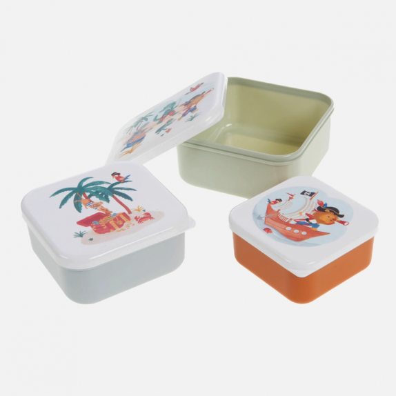 Lot de 3 boites à goûter - Pirates