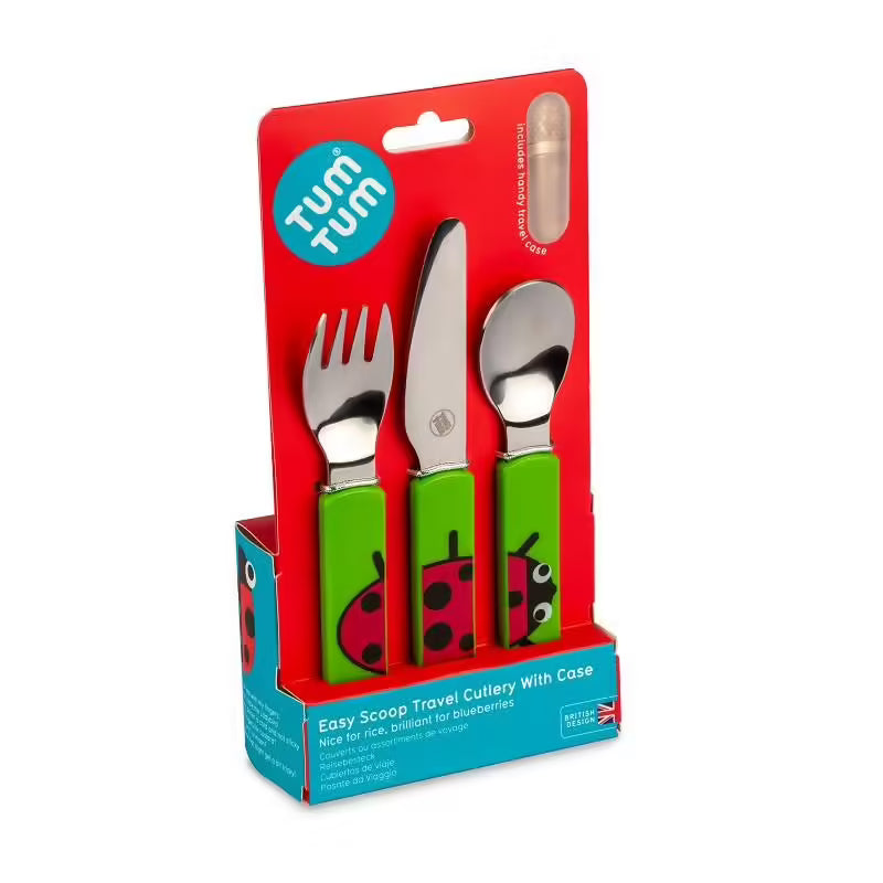 Lot de 3 couverts Puzzle Coccinelle avec étui - Dès 12 mois