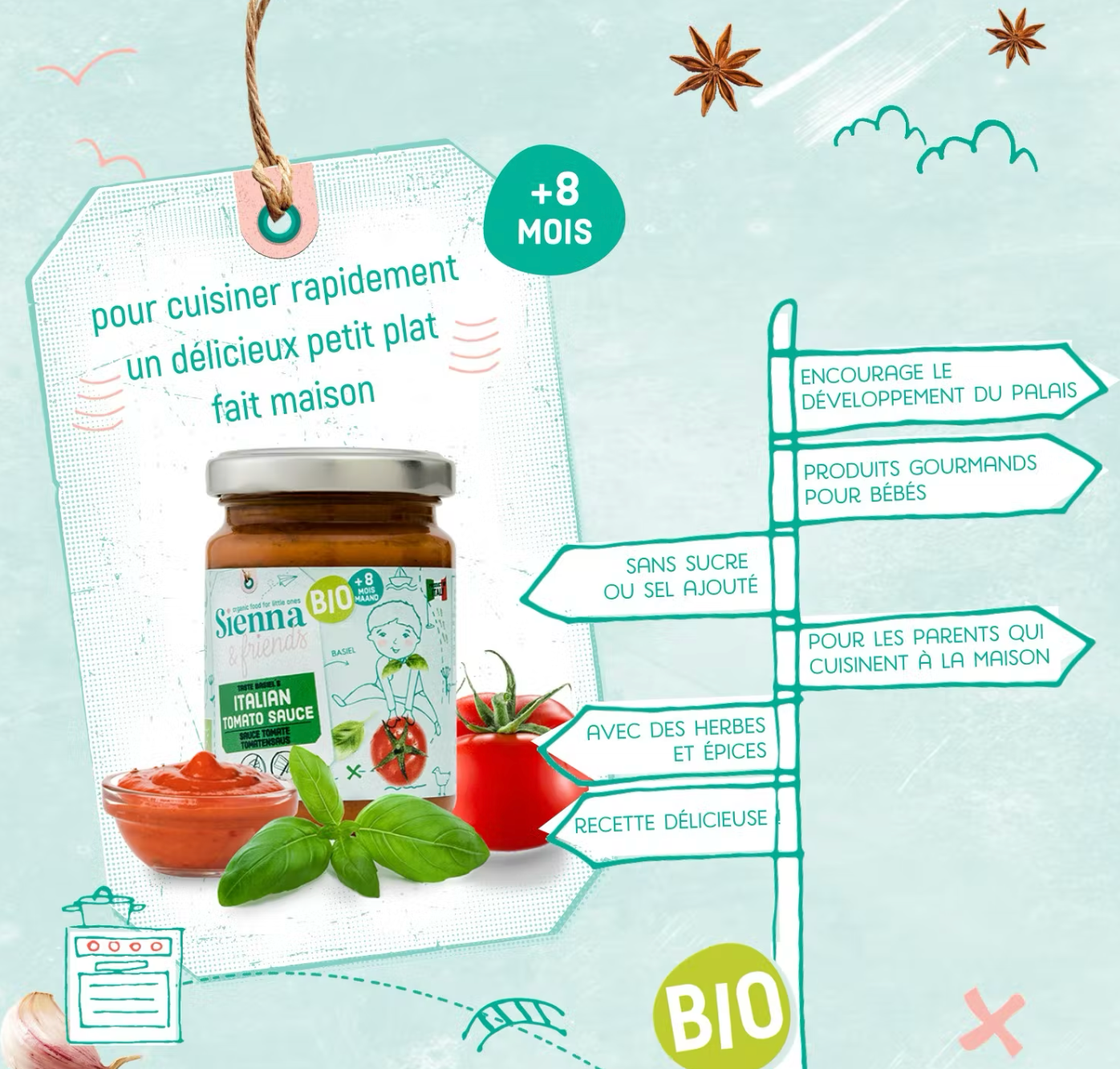 Sauce tomate italienne BIO - Dès 8 mois - L'ÉPICERIE DE BÉBÉ